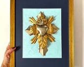Framed Silver Cross 12.25"x 15.25"
