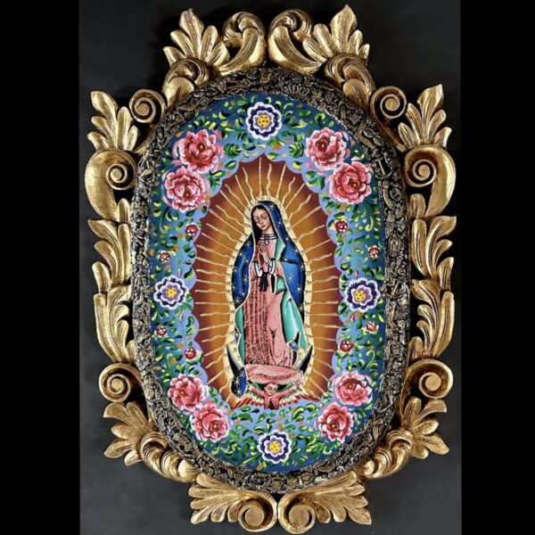 31” MAXI nicho invertido Guadalupe colonial wooden heart