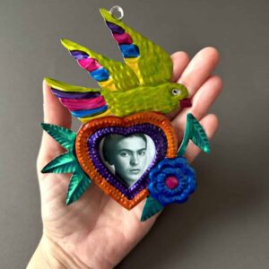 6.5" Medium Frida multicolor paloma tin nicho heart