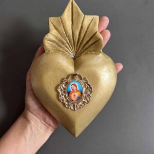 7.5” Large Virgencita wooden heart