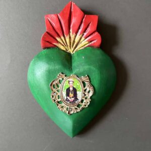 6” Medium Frida verde wooden heart