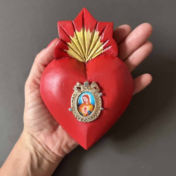 6” Medium Virgencita wooden heart