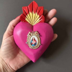 6” Medium Jesus Sagrado Corazon wooden heart