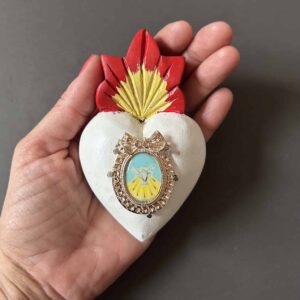 4.5” Small Santisima Trinidad  wooden heart (2 different options)