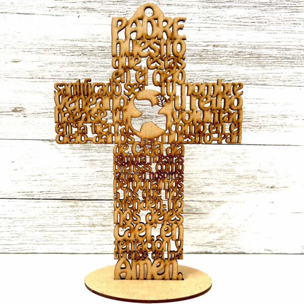 8” Medium Padre nuestro cross - Image 2