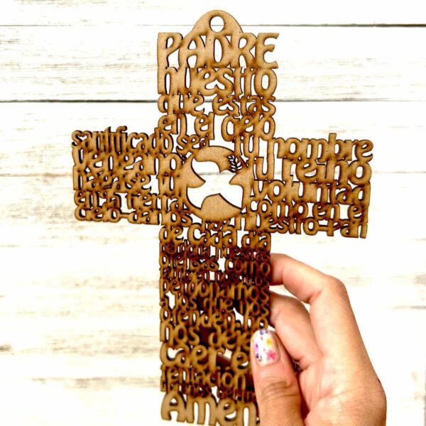 8” Medium Padre nuestro cross - Image 3