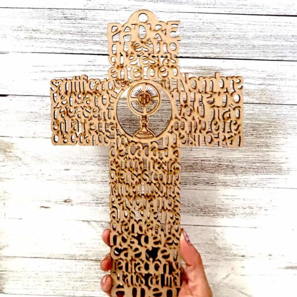 12” Large Padre nuestro cross - Image 2