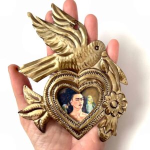 6.5" Medium Frida vintage paloma tin nicho heart