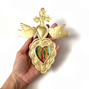 7” Medium nicho Guadalupe roma oro tin heart